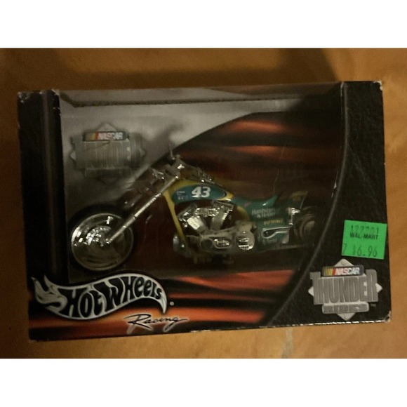 Hot Wheels 2001 Thunder Rides Nascar Racing Motorcycle #43 Cheerios #55724 NIB - Picture 1 of 7